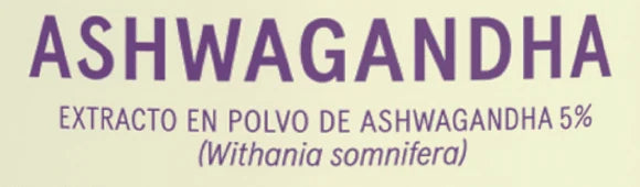 Etiqueta real de la Ashwagandha de Commons: extracto en polvo de ashwagandha 5%